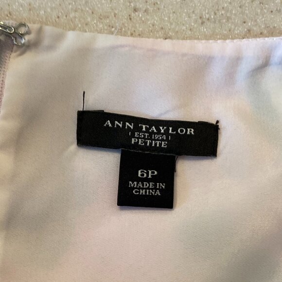 Ann Taylor Petite 6P Pink Floral Midi Shift Dress - Picture 4 of 6